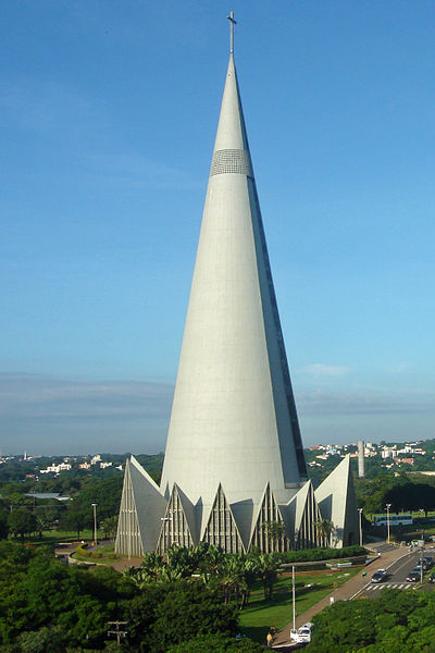 Cathedral of Maringá  is a perfect example for the conic shape of a building in Sagittarius         photo: Mariordo, ccbysa3.0