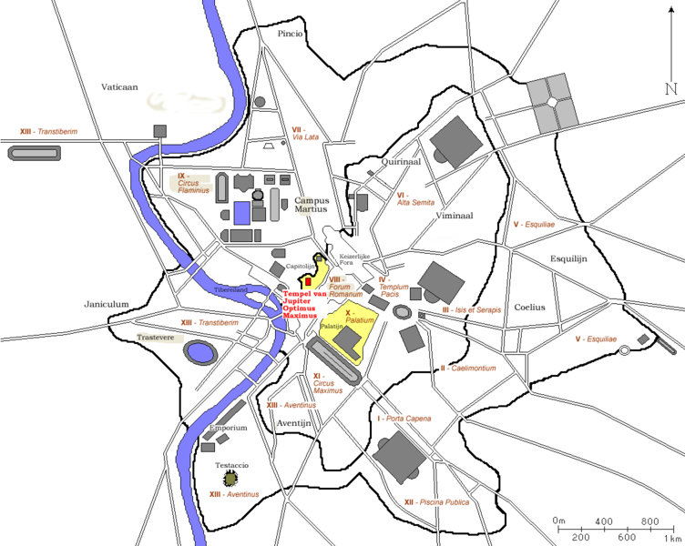 Karte des antiken Rom Bild: Joris1919, GNU/FDL 