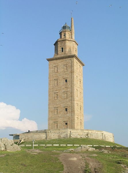 Hercules tower La Coruña, Spain located in Capricorn with Pisces photo: Alessio Damato license: GNU/FDL