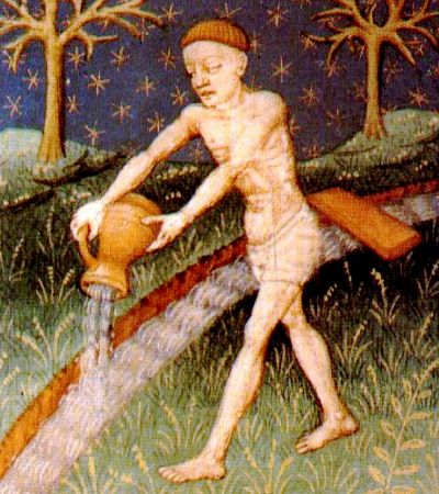 Medieval image of Aquarius