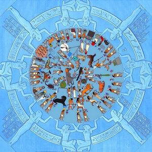Dendera Zodiac with original colours image: Alice-astro, ccbysa3.0
