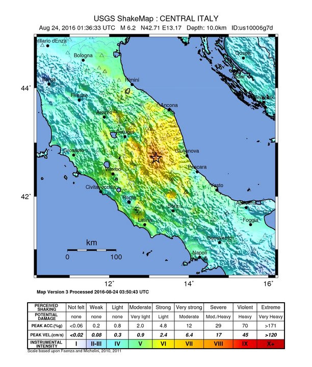 Erdbeben in Italien im 24. August 2016