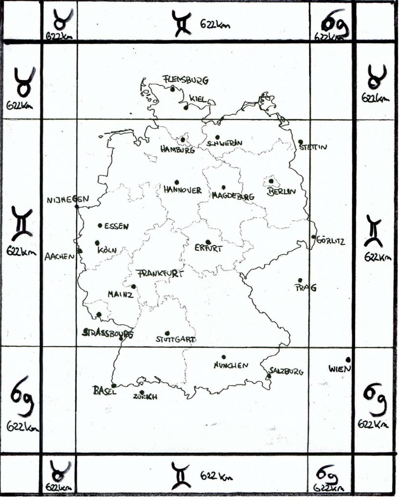 Astrologische Landkarte von Deutschland