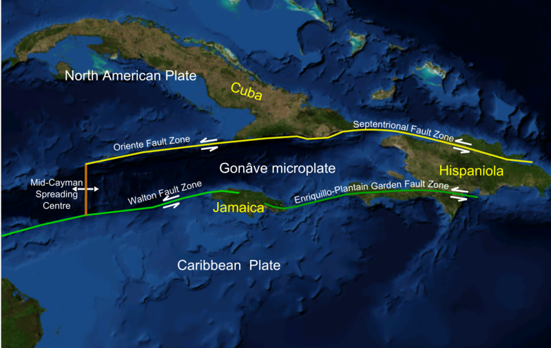  (Nasa World Wind Image) Carribean Plate Gonâve_microplate