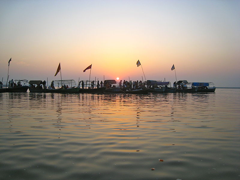 Zusammenfluss von Ganges und Yamuna