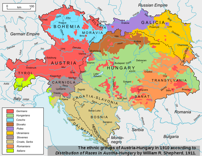 The ethnic groups of Austria-Hungary in 1910