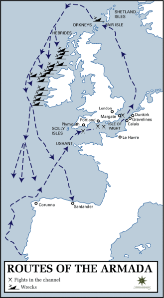Routes of the Spanish "Armada"