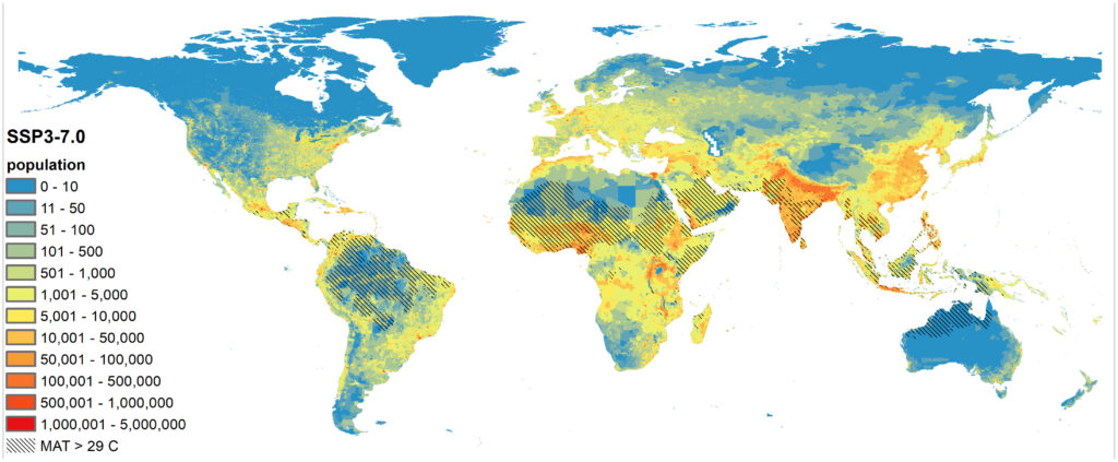 Climat Change in relation to population distribution