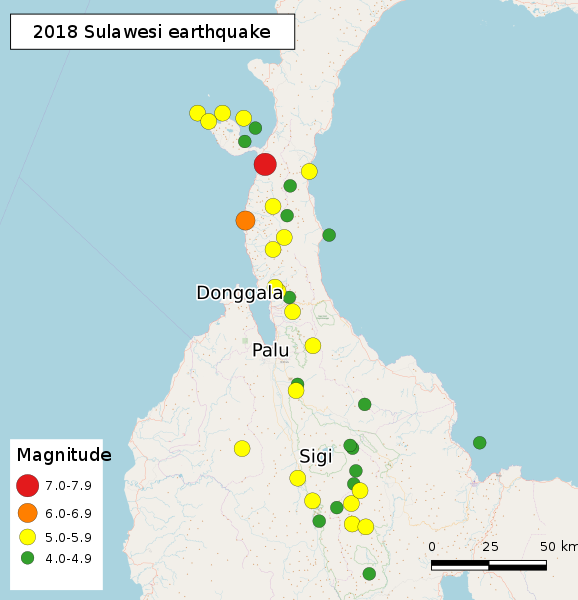 The 2018 Sulawesi earthquake and tsunami in astrogeography