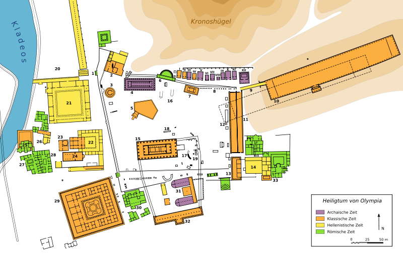 Plan des Antiken Olympia