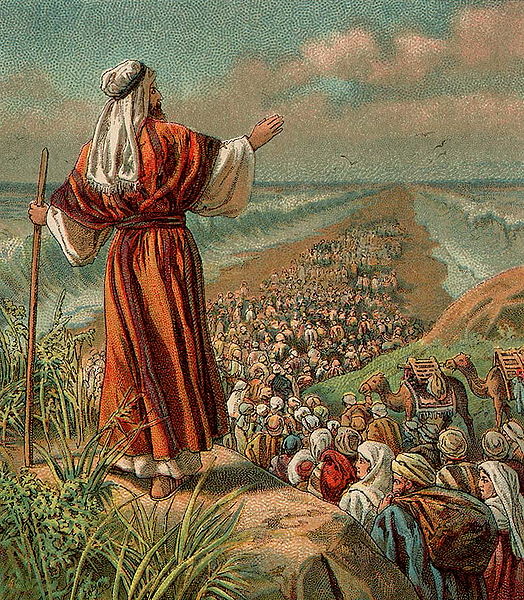 Israel's Escape from Egypt, illustration from a Bible card published 1907